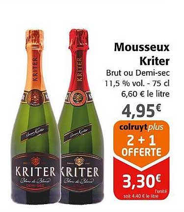 mousseux kriter brut ou demi-sec