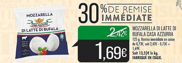 mozzarella di latte di bufala casa azzurra