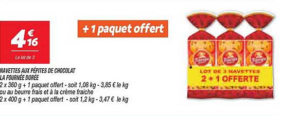 navettes aux pépites de chocolat la fournée dorée