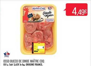 osso bucco de dinde maître coq