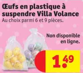 œufs en plastique à suspendre villa volance