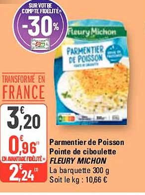 parmentier de poisson pointe de ciboulette fleury michon