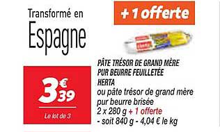 pâte trésor de grand mère pur beurre feuilletée herta