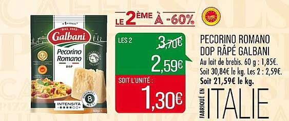 pecorino romano dop râpé galbani