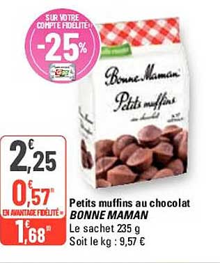 petits muffins au chocolat bonne maman