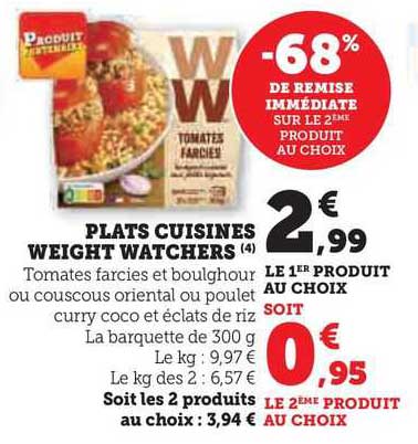 plats cuisinés weight watchers