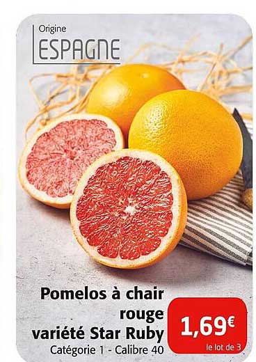 pomelos à chair rouge variété star ruby
