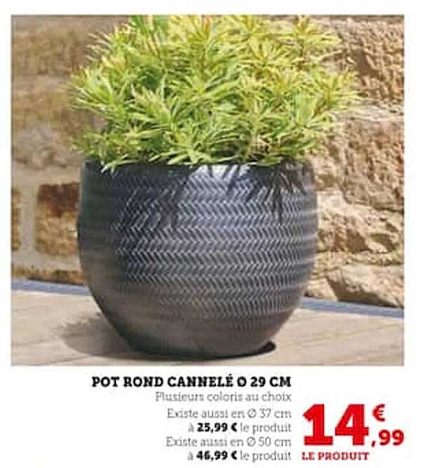 pot rond cannelé ø 29 cm