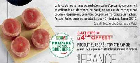 Produit élaboré : Tomate Farcie
