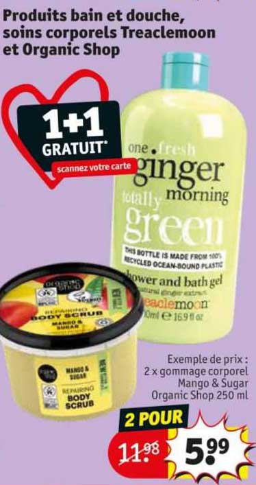 produits bain et douche, soins corporels treaclemoon et organic shop