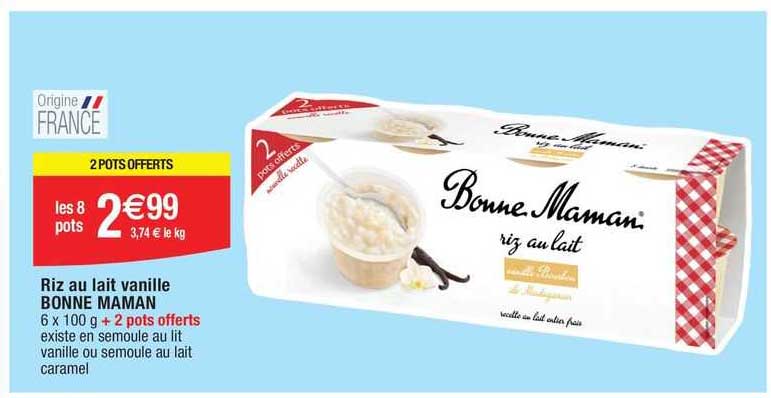 riz au lait vanille bonne maman