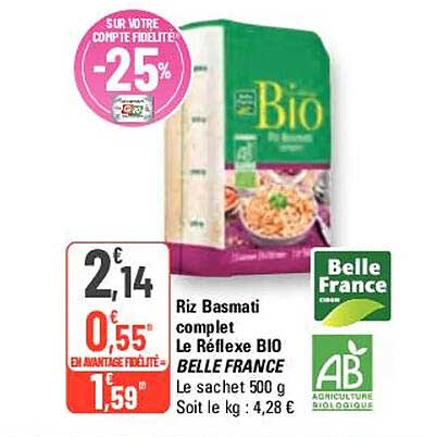 riz basmati complet le réflexe bio belle france
