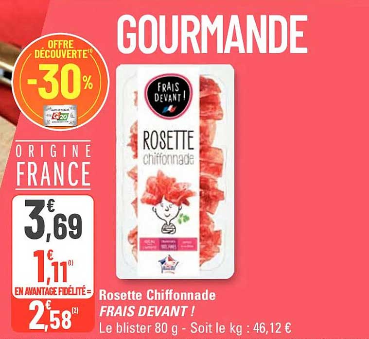 rosette chiffonnade frais devant !