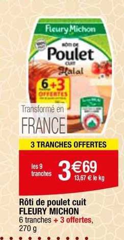 rôti de poulet cuit fleury michon