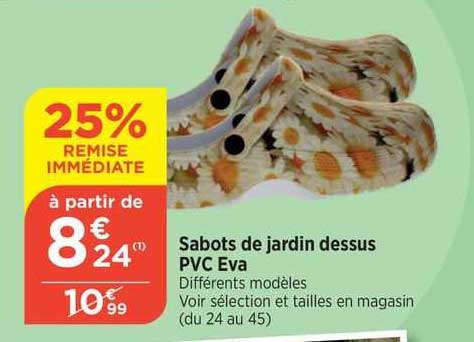 sabots de jardin dessus pvc eva