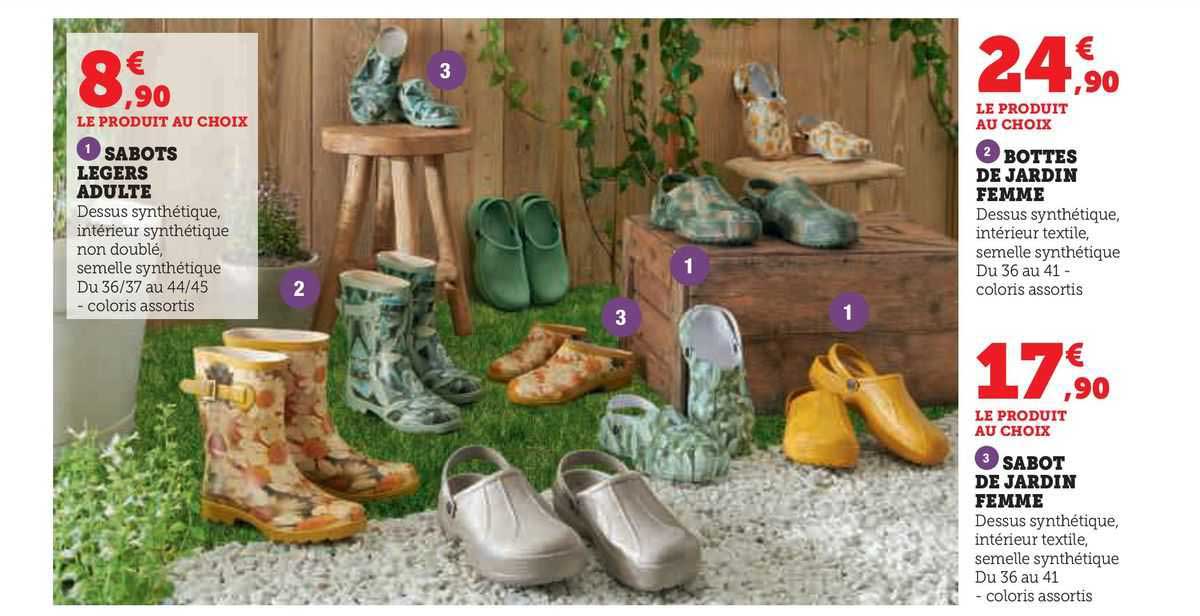 sabots légers adulte, bottes de jardin femme, sabot de jardinfemme