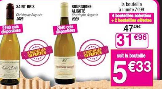 saint bris christophe auguste 2023, bourgogne aligoté christophe auguste 2023