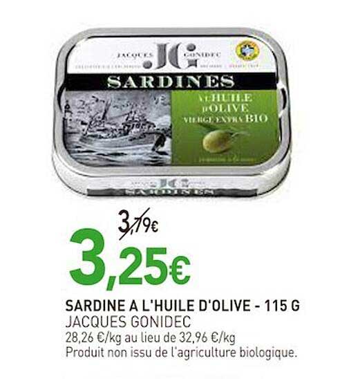 sardine à l'huile d'olive jacques gonidec - 115 g