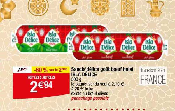 Saucis'délice Goût Bœuf Halal Isla Délice