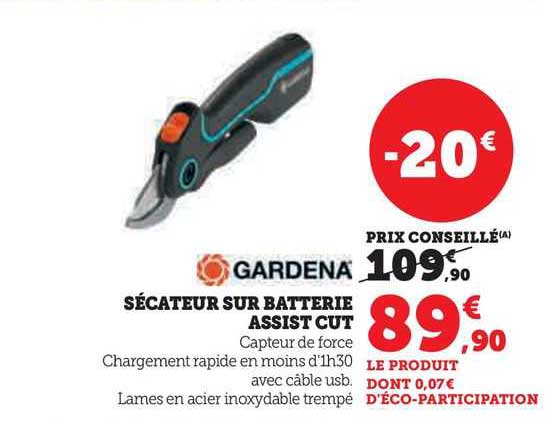 sécateur sur batterie assist cut gardena