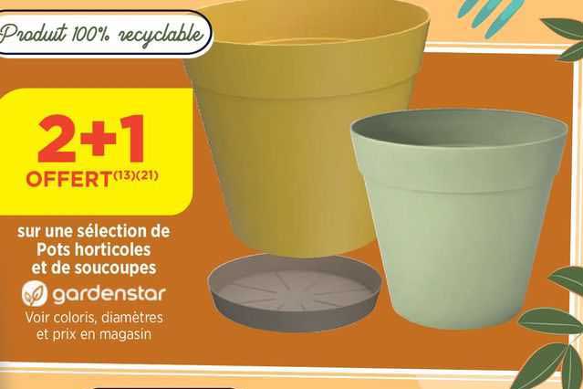 sélection de pots horticoles et de soucoupes gardenstar