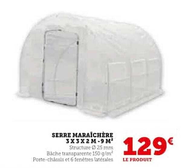 Serre Maraîchère 3 X 3 X 2 M - 9 M²