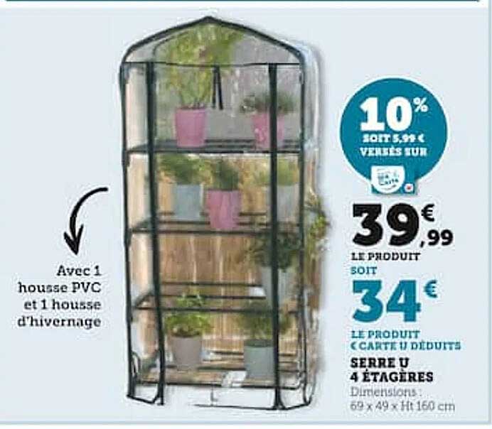 Serre U 4 étagères