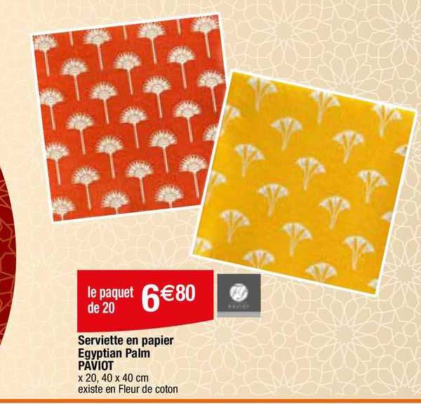 serviette en papier egyptian palm paviot