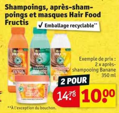shampoings, après-shampoings et masques hair food fructis