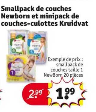 smallpack de couches newborn et minipack de couches-culottes kruidvat