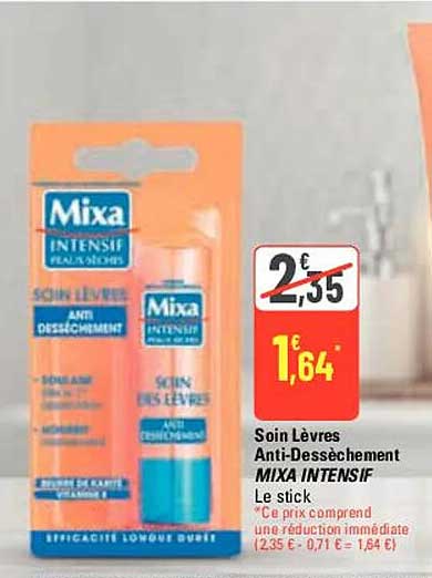 soin lèvres anti-dessèchement mixa intensif