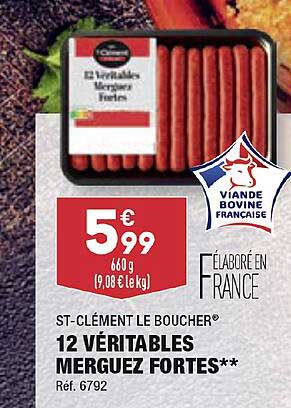 st-clément le boucher 12 véritables merguez fortes