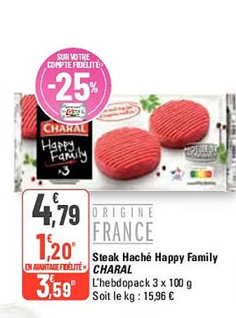 Steak Haché Happy Family Charal