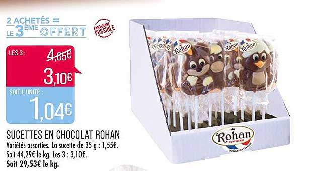 sucettes en chocolat rohan