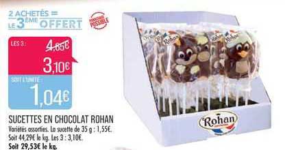 sucettes en chocolat rohan