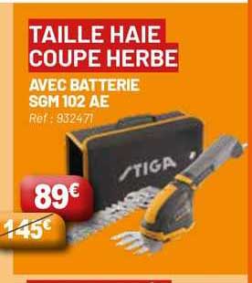 taille haie coupe herbe avec batterie sgm 102 ae