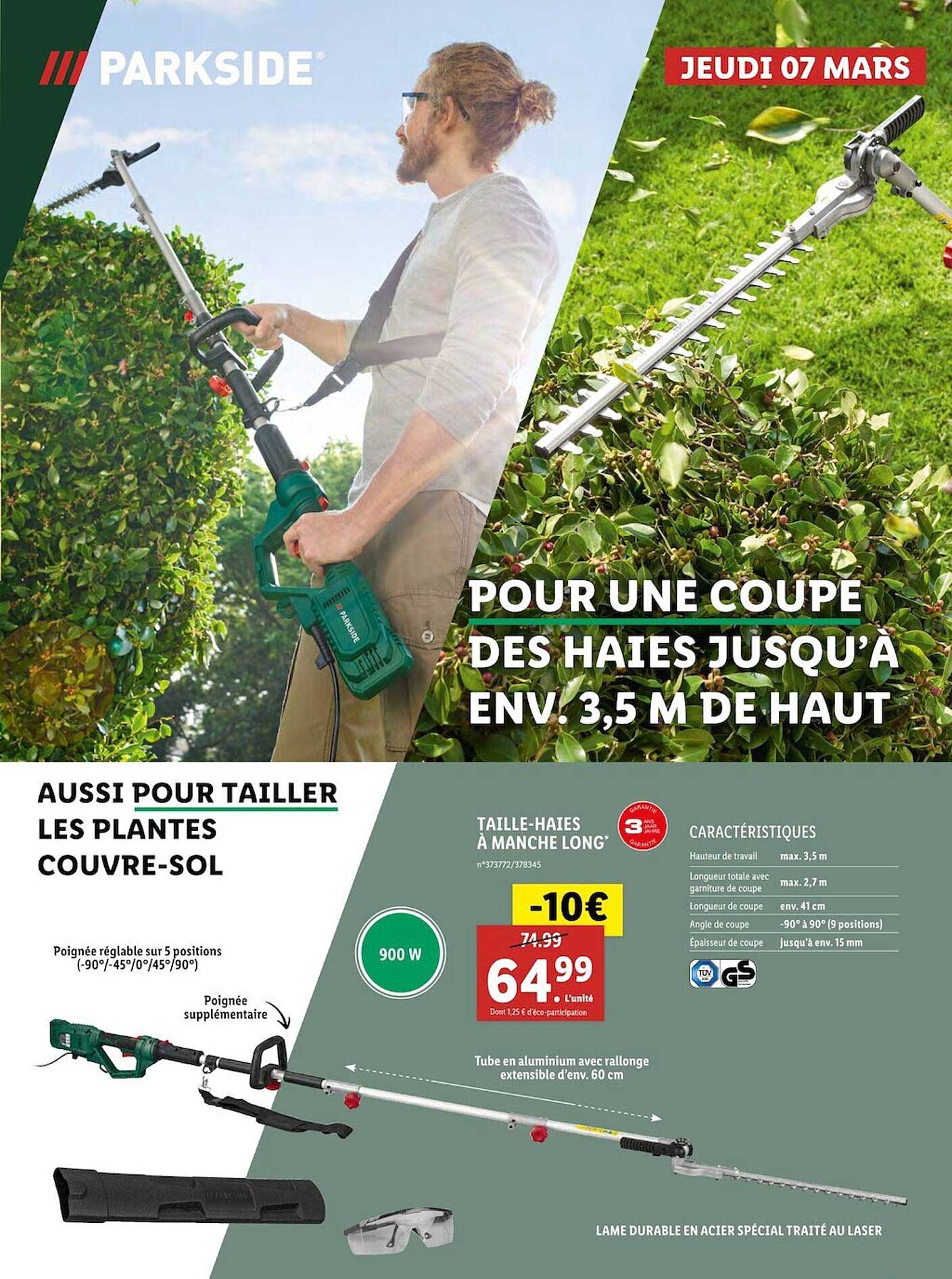 taille-haies à manche long parkside
