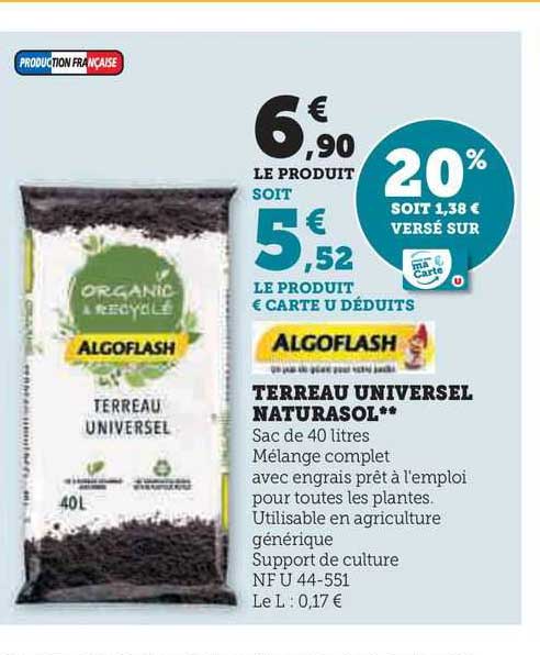 Terreau Universel Naturasol Algoflash