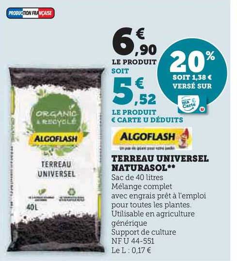 terreau universel naturasol algoflash