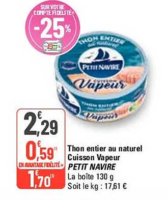 Thon Entier Au Naturel Cuisson Vapeur Petit Navire
