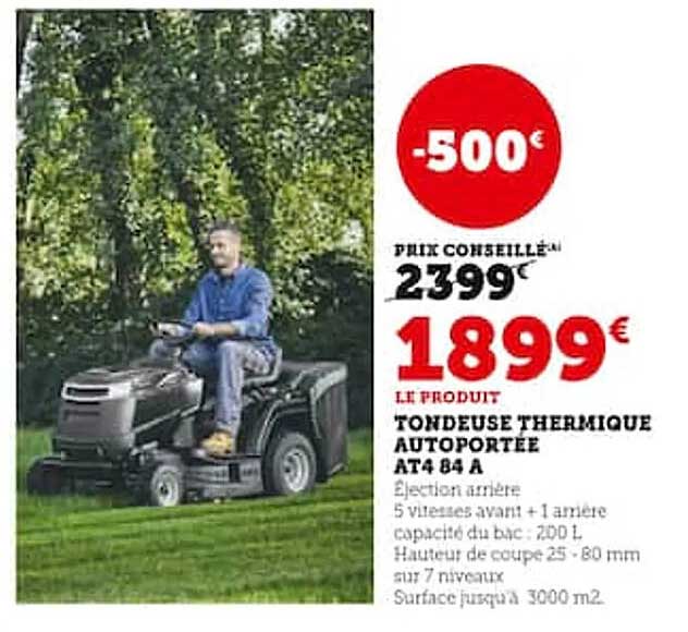 tondeuse thermique autoportée at4 84 a