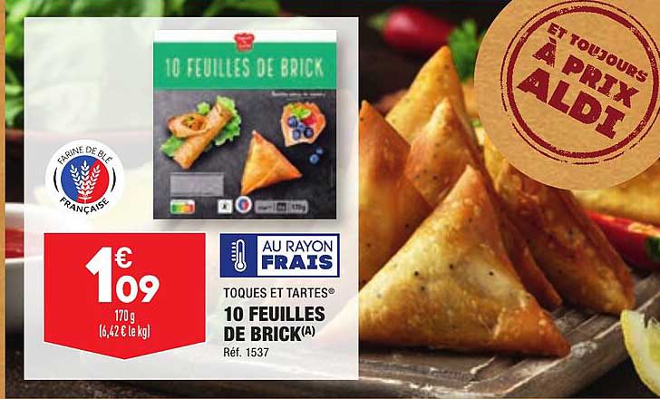 toques et tartes 10 feuilles de brick
