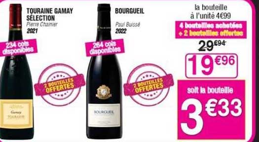 touraine gamay sélection pierre chainier 2021, bourgueil paul buissé 2022