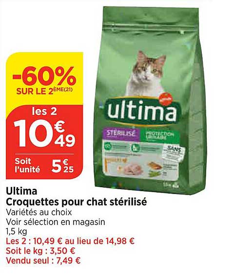 Ultima Croquettes Pour Chat Stérilisé