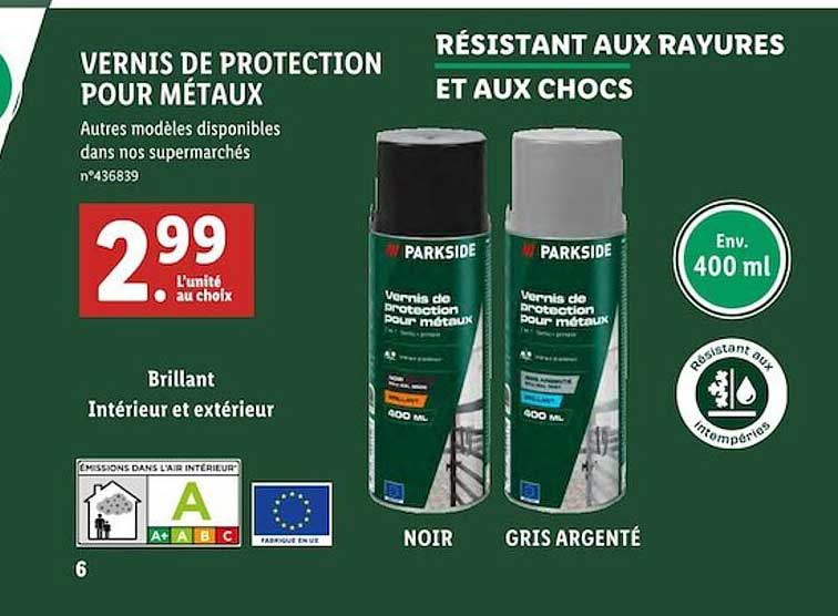 vernis de protection pour métaux parkside