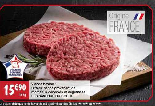 Viande Bovine : Bifteck Haché Provenant De Morceaux Dénervés Et Dégraissés Les Saveurs Du Boeuf