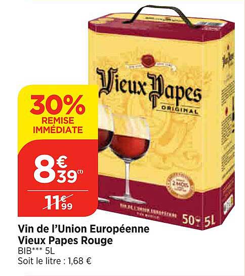 vin de l'union européenne vieux papes rouges