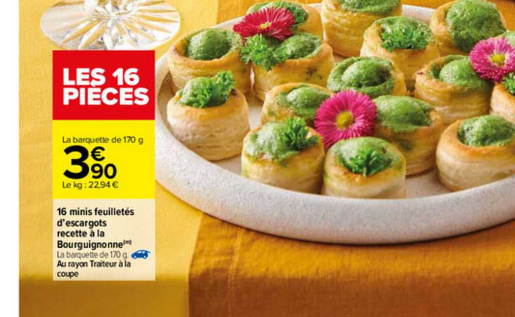 16 minis feuilletés d'escargots recette à la bourguignonne