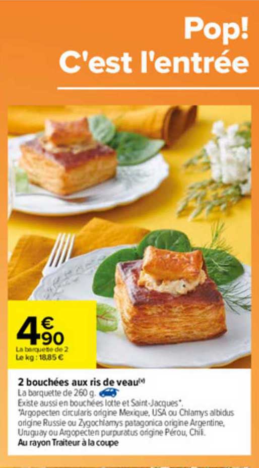 2 bouchées aux ris de veau