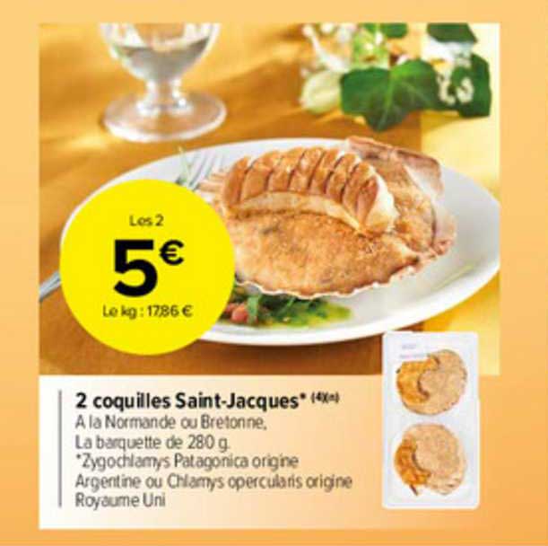 2 coquilles saint-jacques